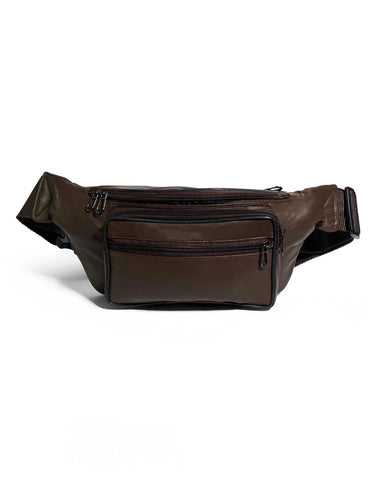 Supreme Unisex Leather Crossbody Brown Fanny Pack
