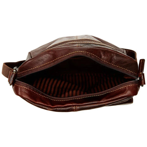 Unisex Premium Leather Crossbody Brown Tablet Sleeve