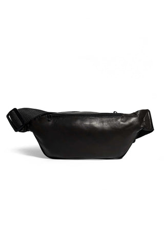 Supreme Unisex Leather Crossbody Black Fanny Pack