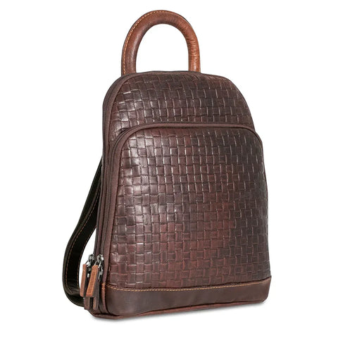 Unisex Premium Leather Brown Tablet Backpack