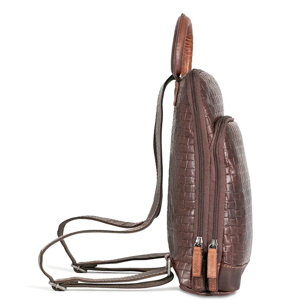 Unisex Premium Leather Brown Tablet Backpack