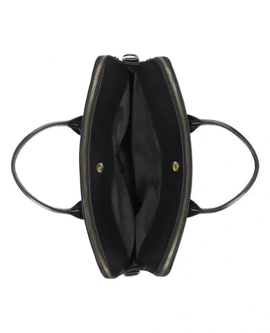 Wall Street Executive Real Leather Laptop Black Bag