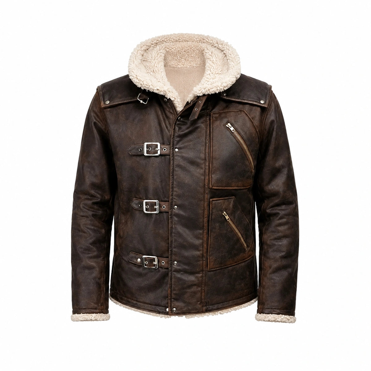 BJ Blazkowicz Inspired Shearling Brown Jacket