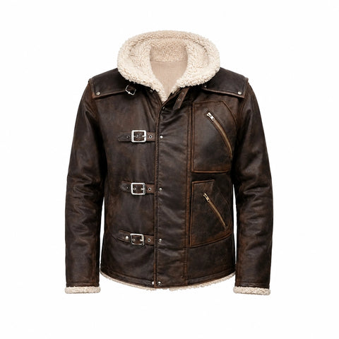 BJ Blazkowicz Inspired Shearling Brown Jacket