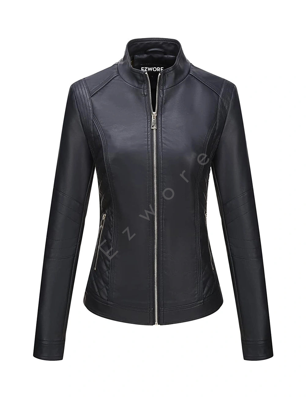 Women Cafe Racer Black Leather Jacket