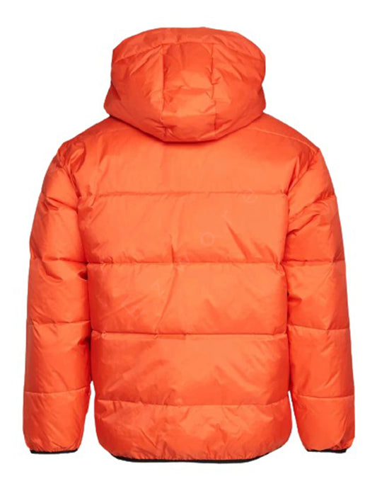 Women Orange Hooded Puffer Jacket