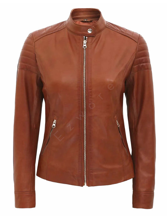 Women Padded Leather Jacket