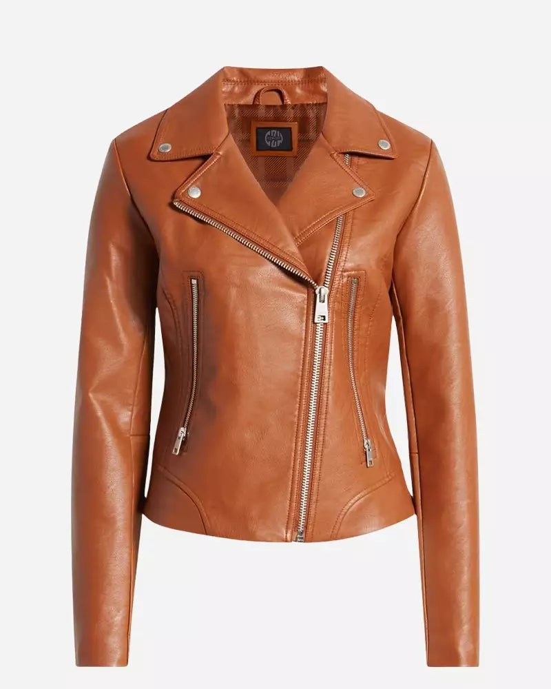 Women Real Brown Leather Jacket