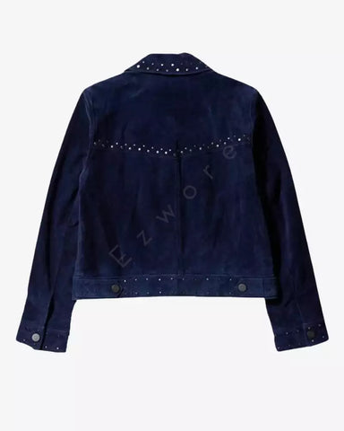 Women Blue Suede Clifton Jacket