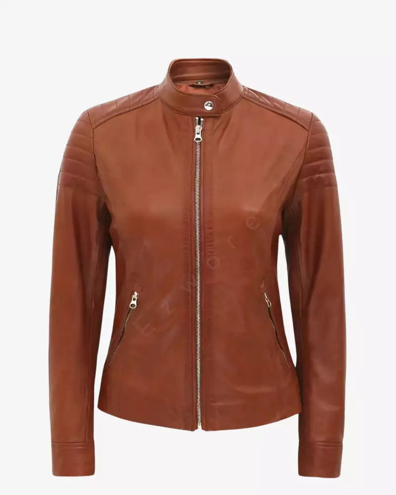 Women Padded Leather Jacket