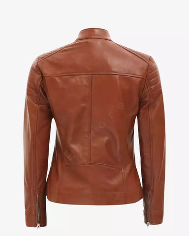 Women Padded Leather Jacket