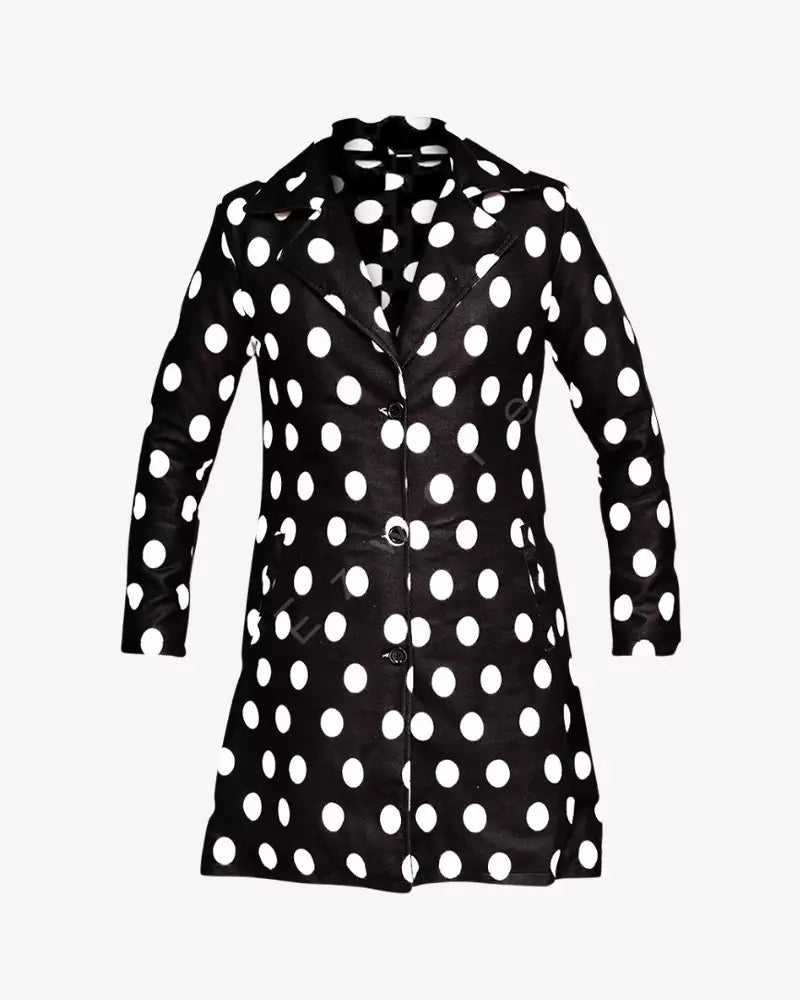 Women Polka Dot Print Coat