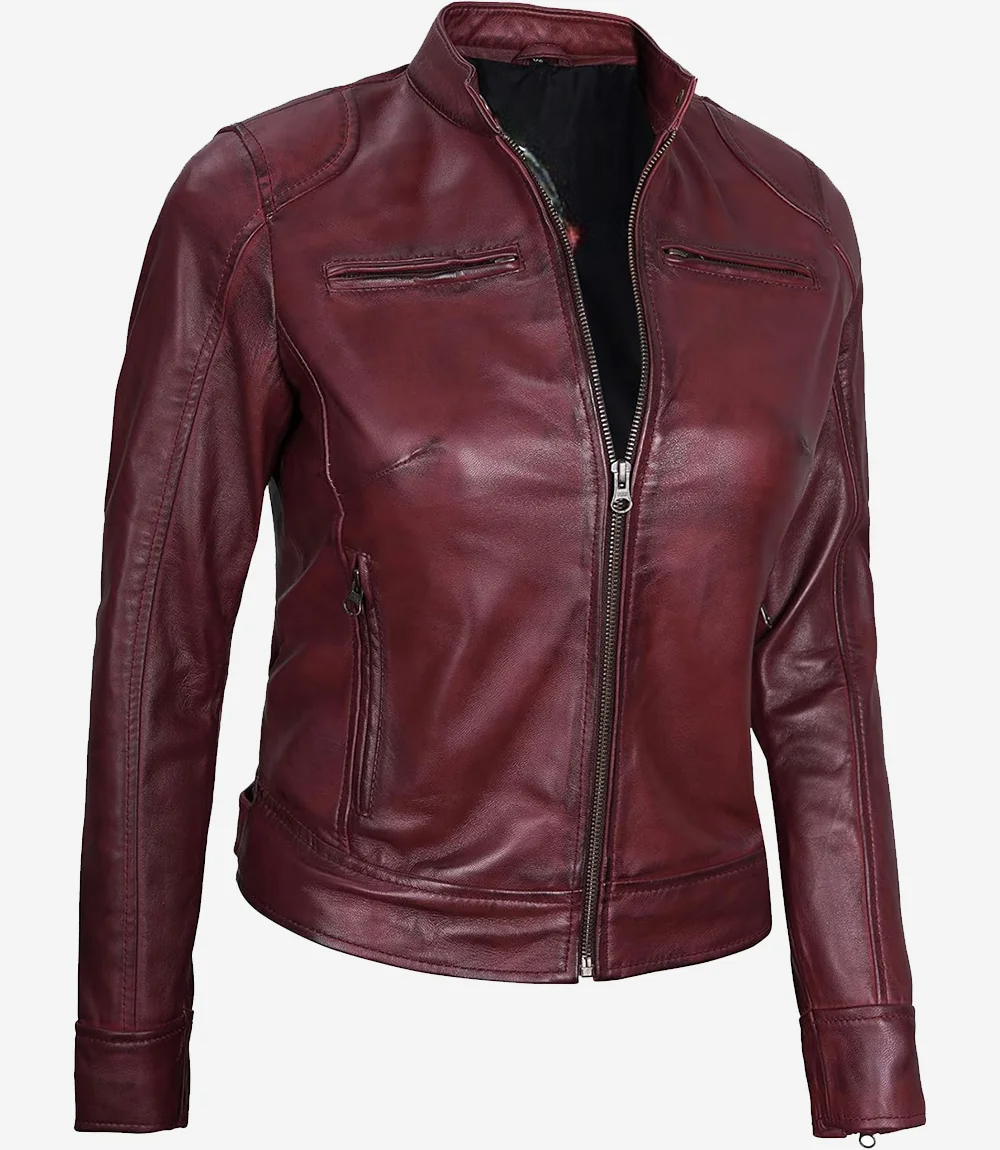 Womens-Real-Leather-Burgundy-Biker-Jacket