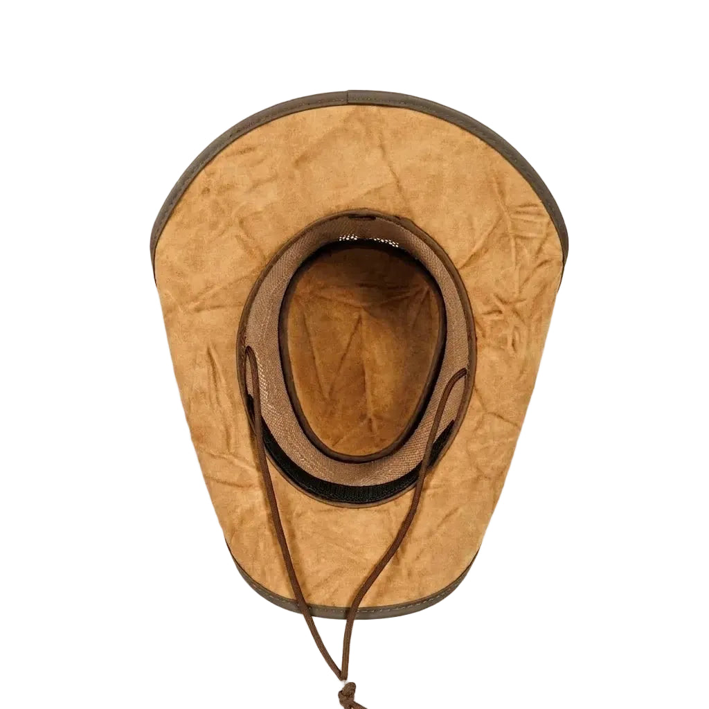 Womens Brown Crunch Cowhide Leather Cowgirl Hat