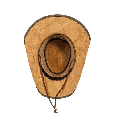 Womens Brown Crunch Cowhide Leather Cowgirl Hat