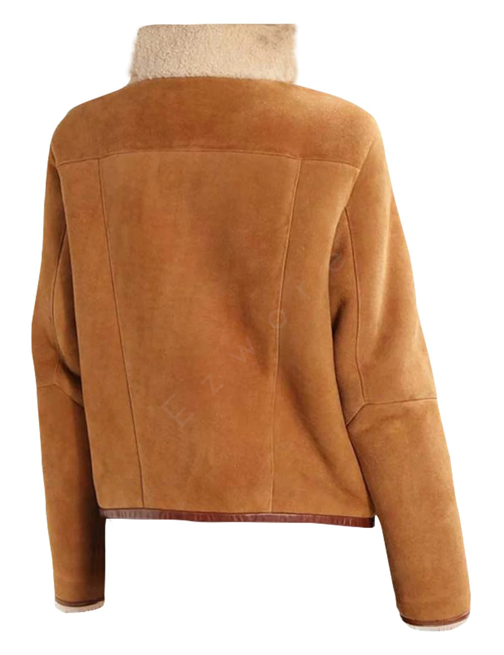 Womens Shearling Brown Suede Leather Jacket