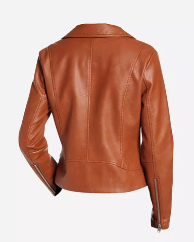 Women Real Brown Leather Jacket