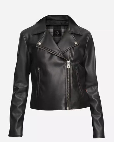 Women Black Leather Biker Jacket