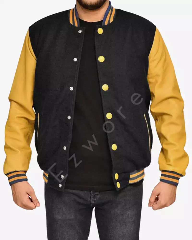 Yellow and Black Varsity Jacket