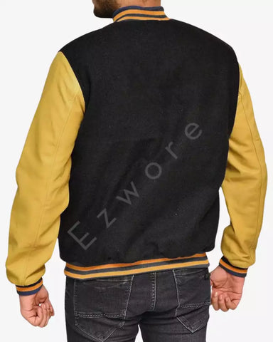 Yellow and Black Varsity Jacket