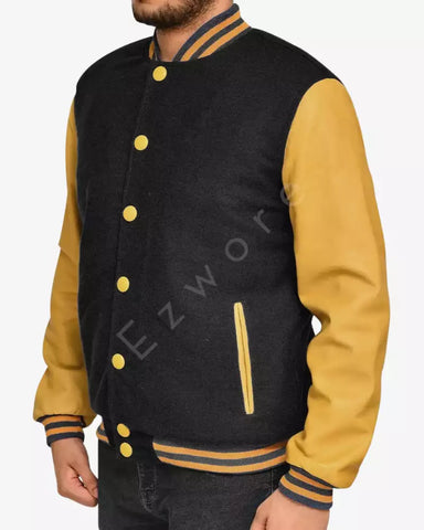 Yellow and Black Varsity Jacket