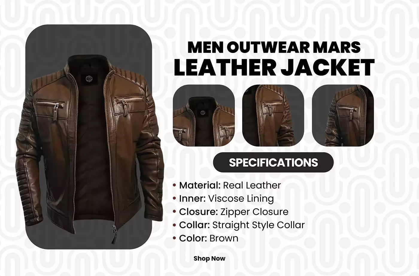 Men Outwear Mars Leather Jacket infography